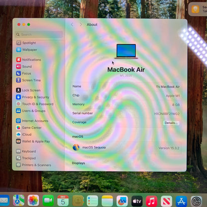 2020 Apple MacBook Air 13.3" M1 7 Core 3.2GHz 8GB RAM 256GB SSD MGND3LL/A