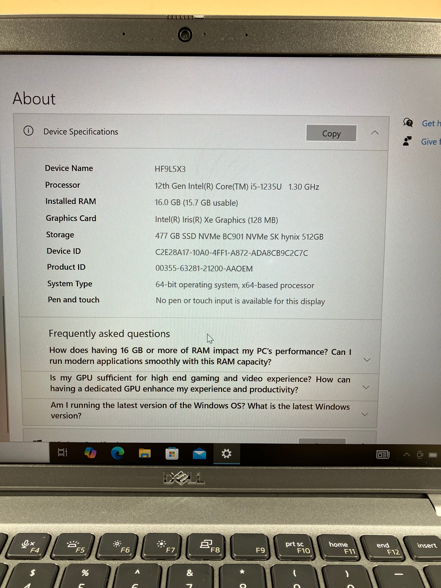 Dell Latitude 5430 14" i5-1235U 1.3GHz 16GB RAM 512GB SSD