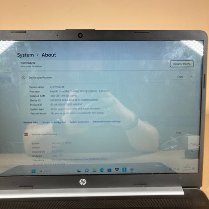 HP NoteBook 15-DW0023CL 15.6" i3-8145U 2.3GHz 4GB RAM 128GB SSD