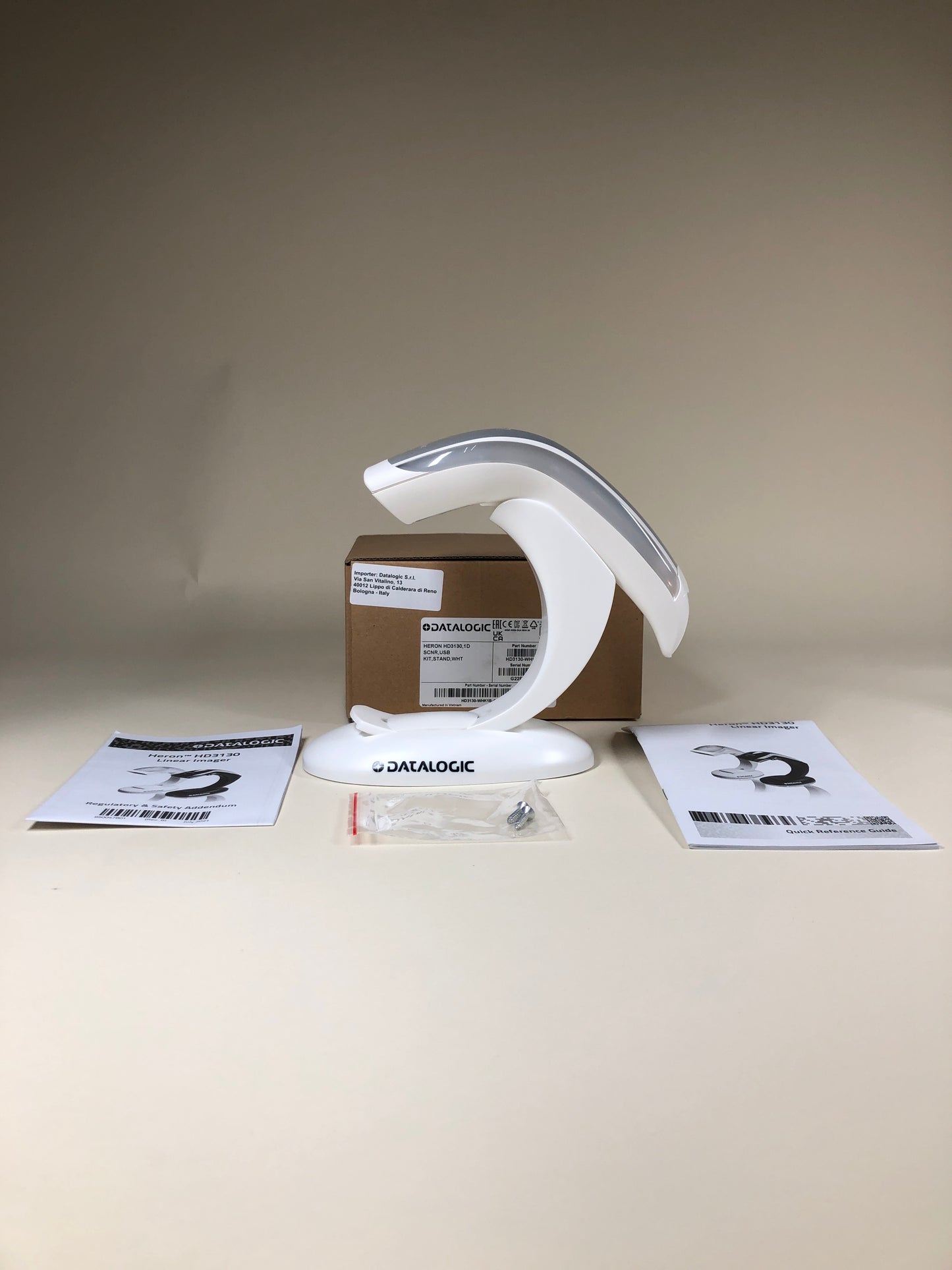 New Datalogic Heron Linear Imager Barcode Scanner  HD3130 White