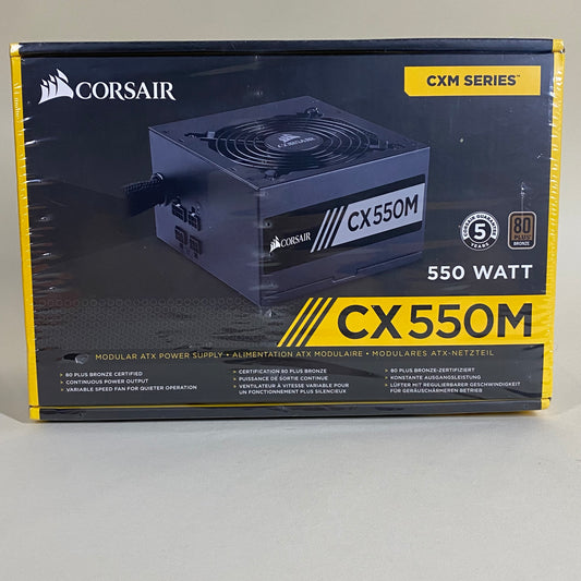 New Corsair CX550M 80 Plus Bronze 550W Power Supply