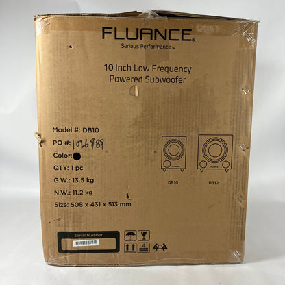 New FLAUANCE 10" Sub  Front-Firing Powered Subwoofer Black DB10