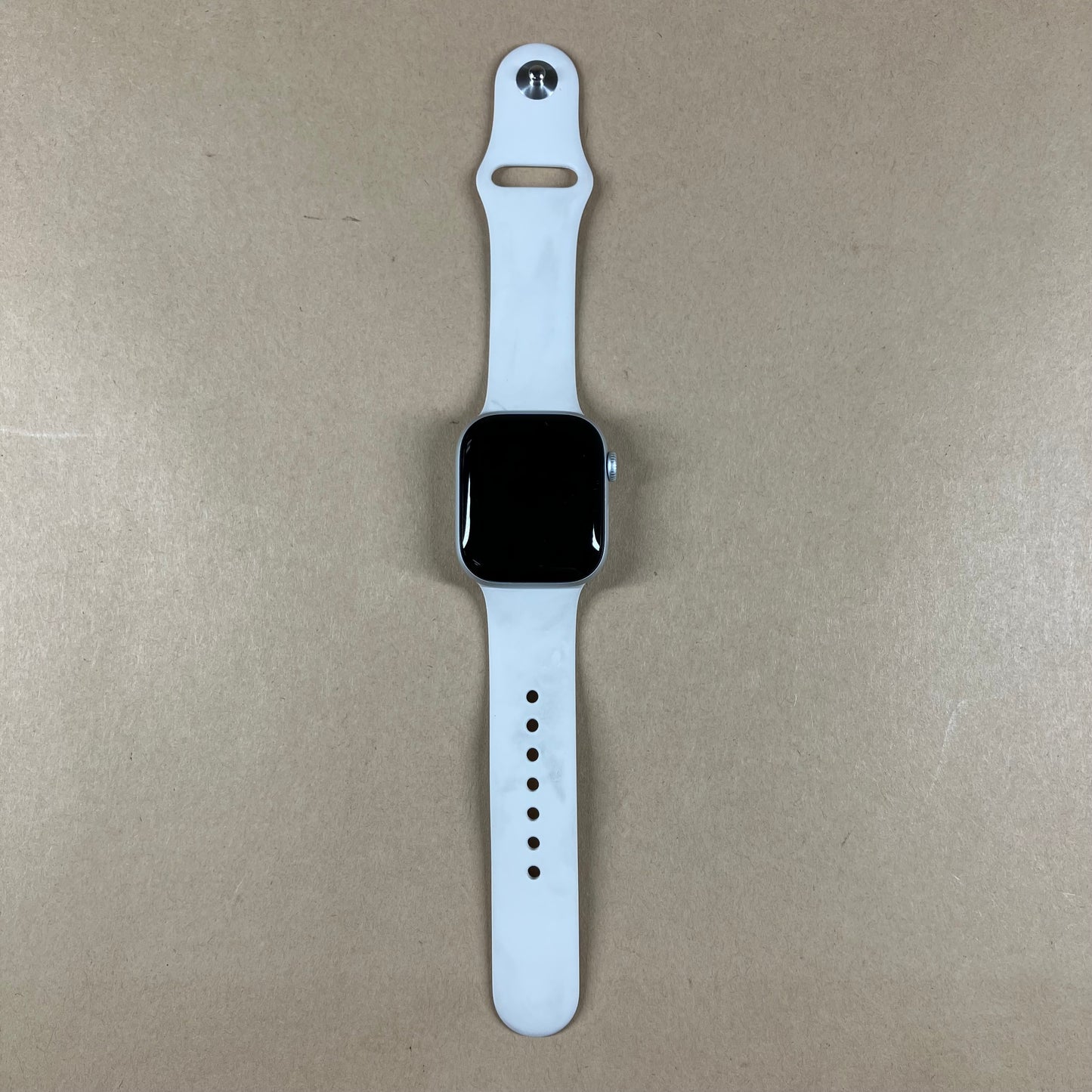 GPS Only Apple Watch Series 10 42MM Silver Aluminum White Sport Band A2997