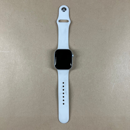 GPS Only Apple Watch Series 10 42MM Silver Aluminum White Sport Band A2997