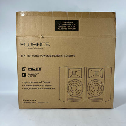 New Fluance Ri71 Powered Bookshelf Speakers Black