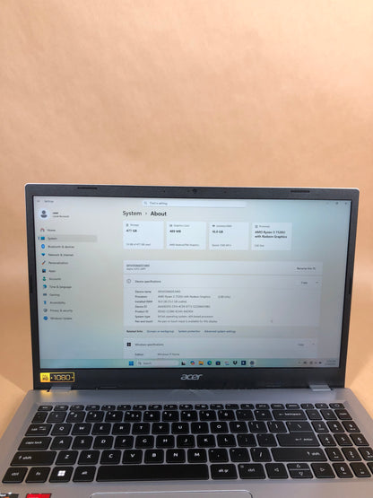 Acer Aspire 3 A315-24PT 15.6" Ryzen 5 7520U 2.8GHz 16GB RAM 512GB SSD