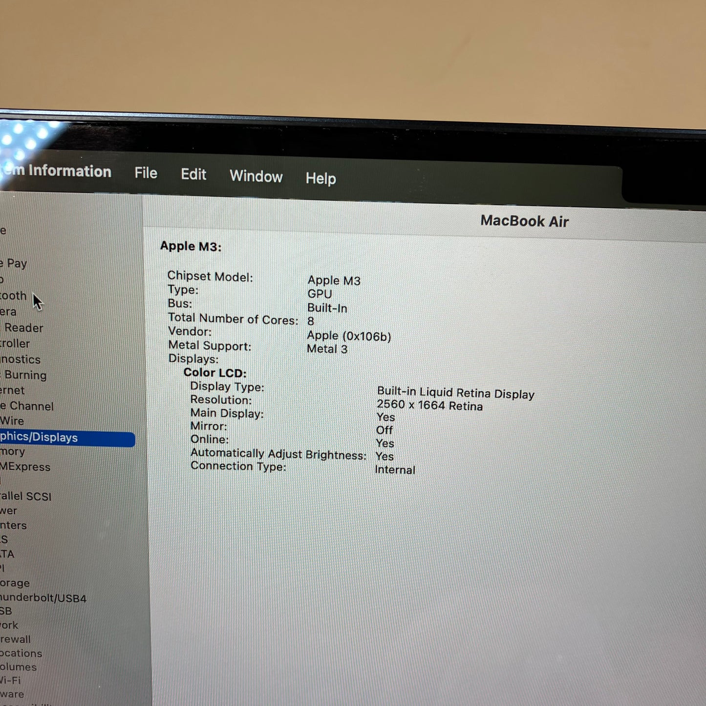 2024 Apple MacBook Air 13.6" M3 8C GPU 16GB RAM 256GB SSD A3113 With AppleCare+