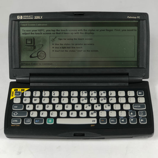 Hewlett Packard Palmtop Handheld PC 320LX Hitachi SH3 CPU 4MB RAM Windows CE