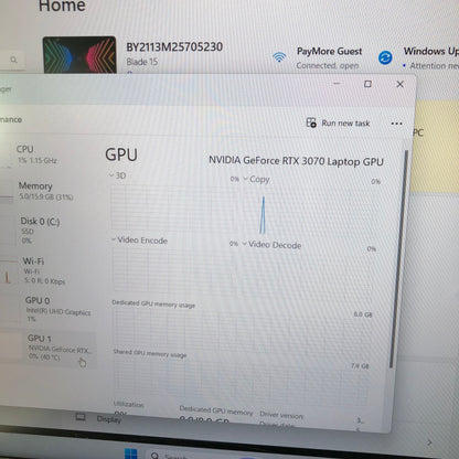 Razer Blade 15 Advanced RZ09-0367 15.6" i7-10875H 2.3GHz 16GB RAM 1TB SSD 