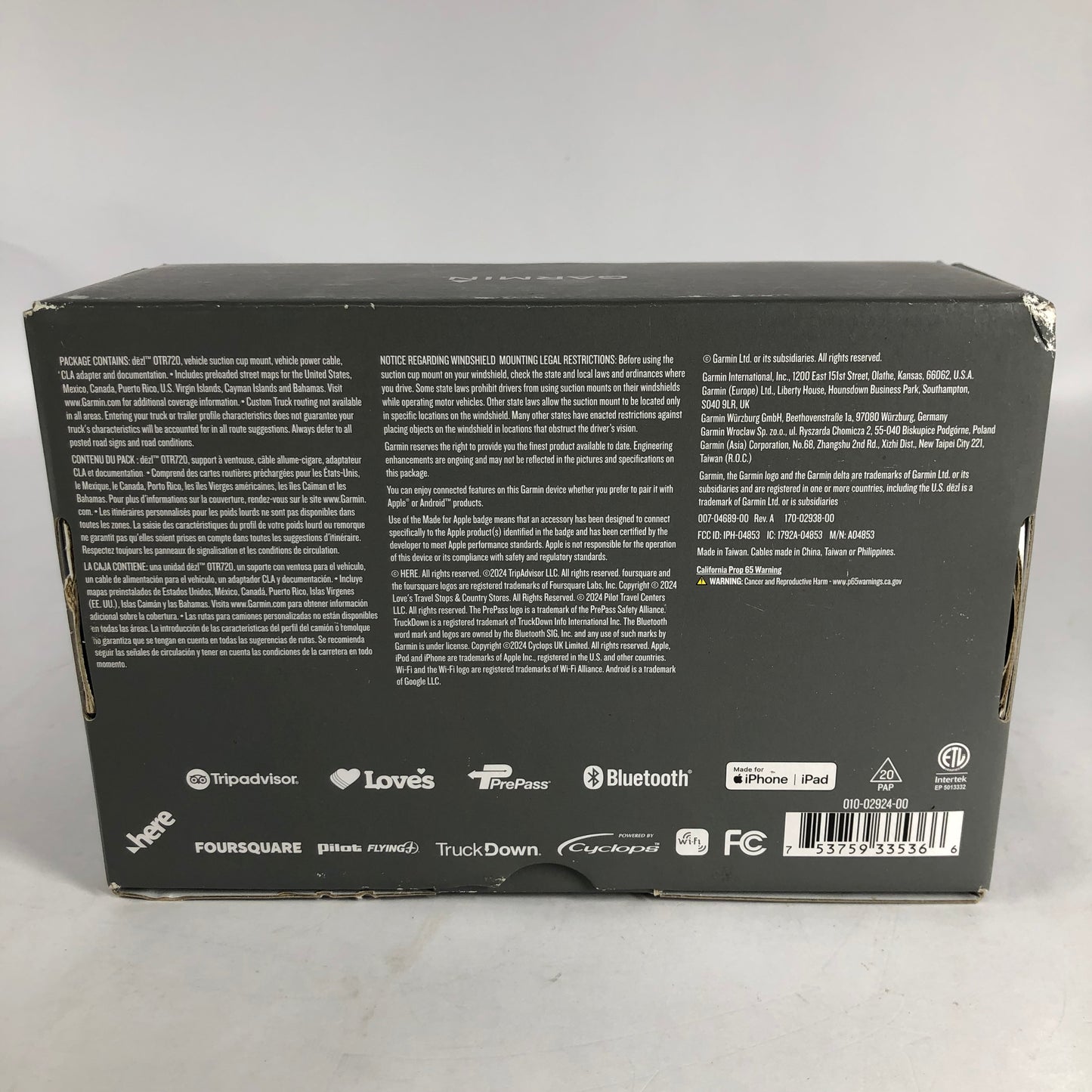 Garmin DEZL OTR 720 GPS Truck Navigator 010-02924-00