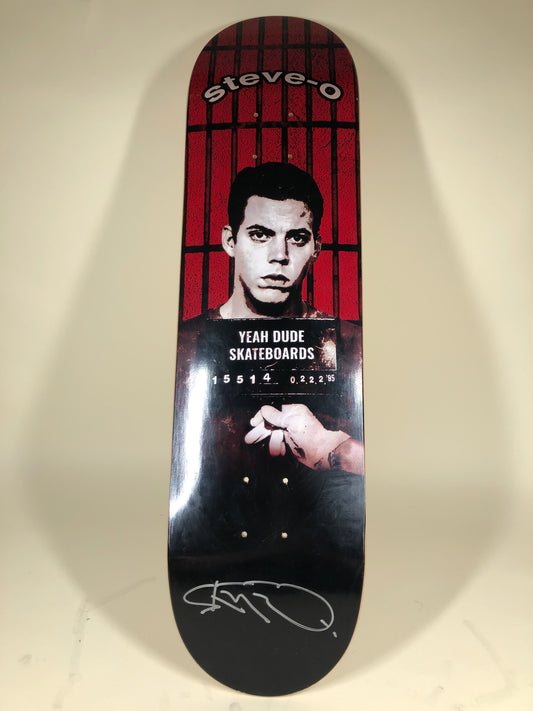 Steve-O Mugshot Autographed Skateboard Deck MTV