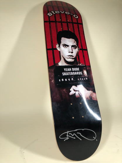 Steve-O Mugshot Autographed Skateboard Deck MTV