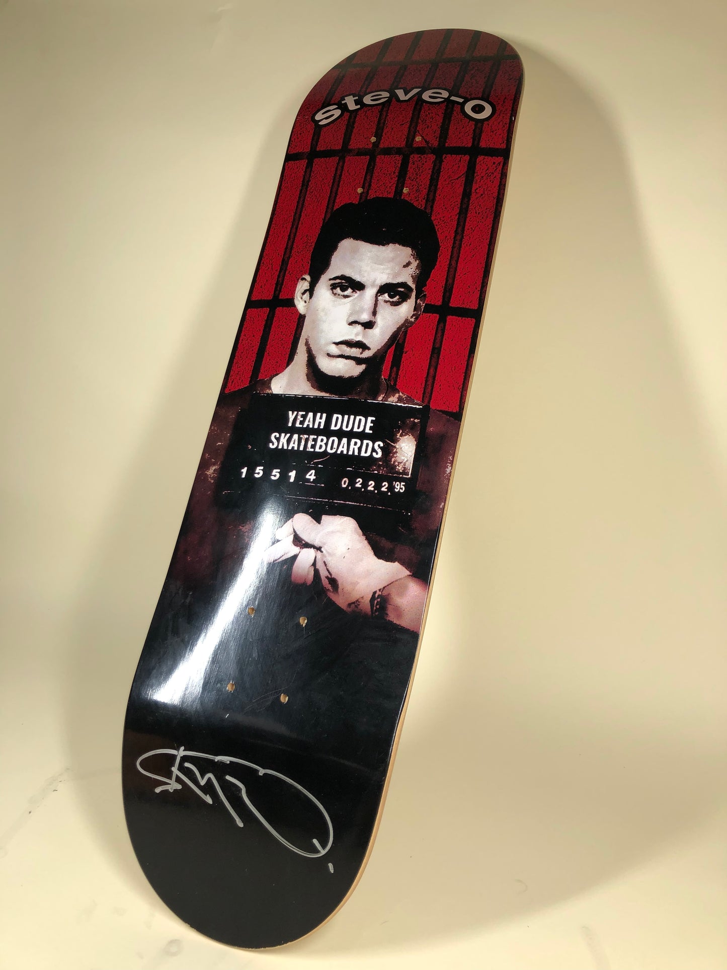 Steve-O Mugshot Autographed Skateboard Deck MTV