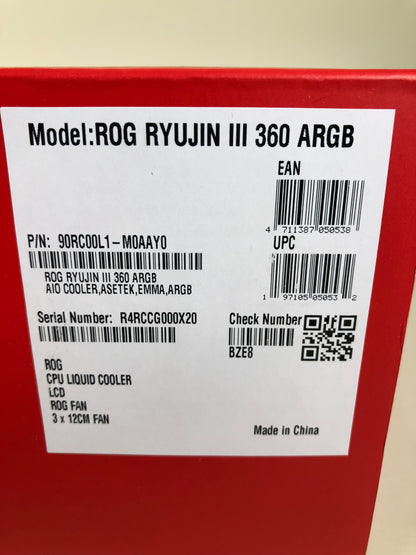 New ASUS ROG RYUJIN III 360 ARGB CPU Liquid Cooler