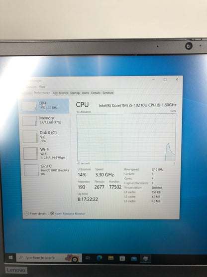 Lenovo Thinkpad E15 15" i5-10210U 1.60GHz 8GB RAM 256GB SSD