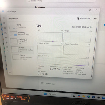 New Asus 15.6" i7-13620H 2.4GHz 16GB RAM 1TB SSD GeForce RTX 4060