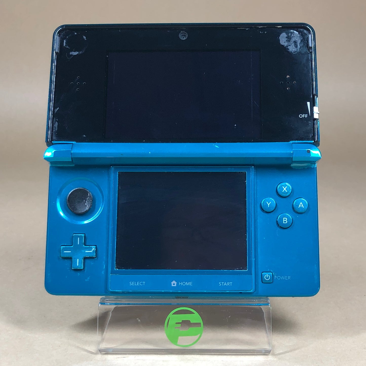 Nintendo 3DS Handheld Game Console Only CTR-001 Aqua Blue Charge Port