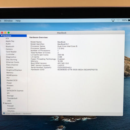 2017 Apple MacBook 13.3" i5 1.3GHz 16GB RAM 256GB SSD Rose Gold