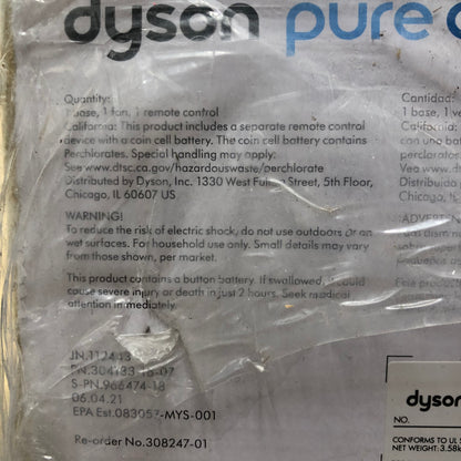 New Dyson Pure Cool  Air Purifier and Fan Tower TP01 White/Silver AM11