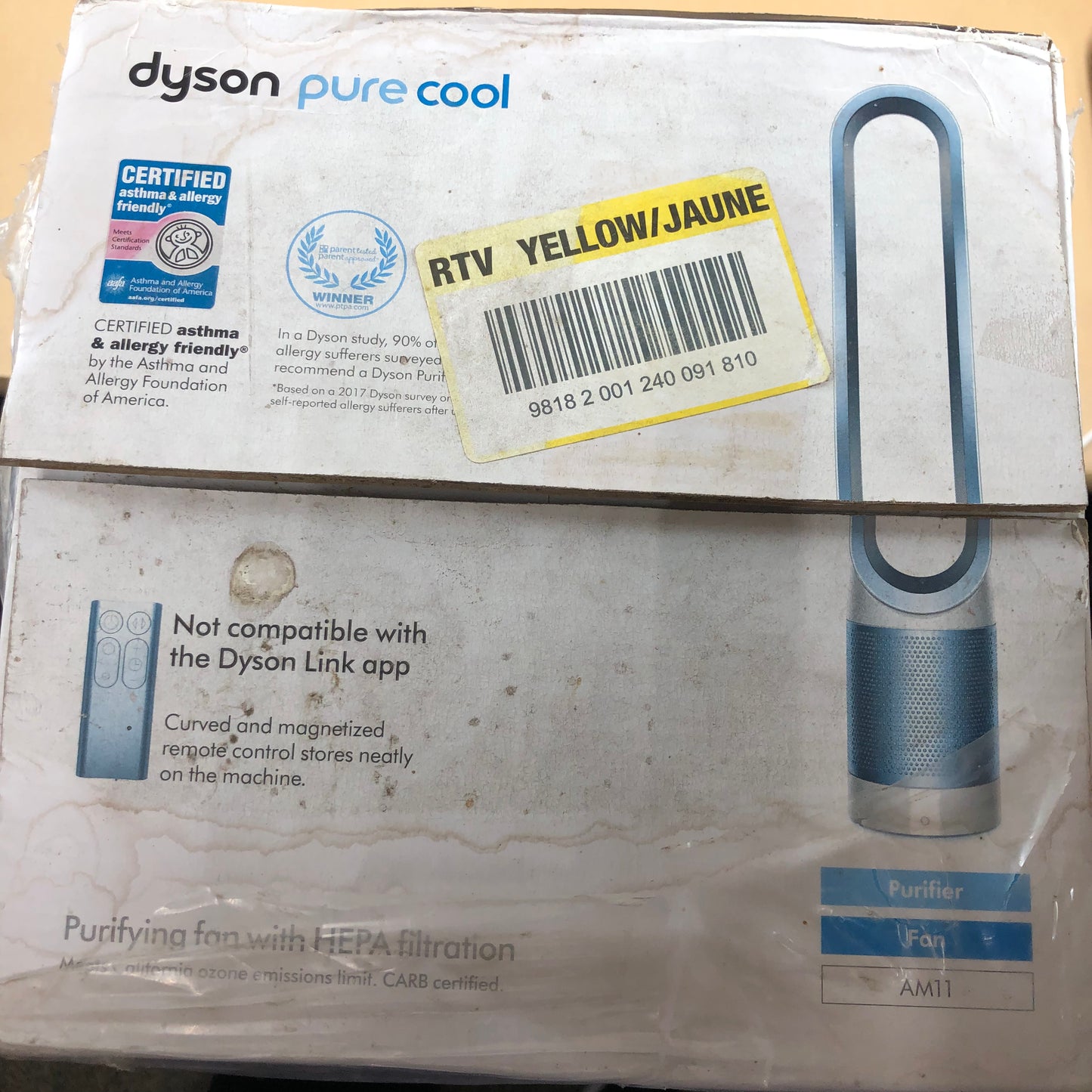 New Dyson Pure Cool  Air Purifier and Fan Tower TP01 White/Silver AM11