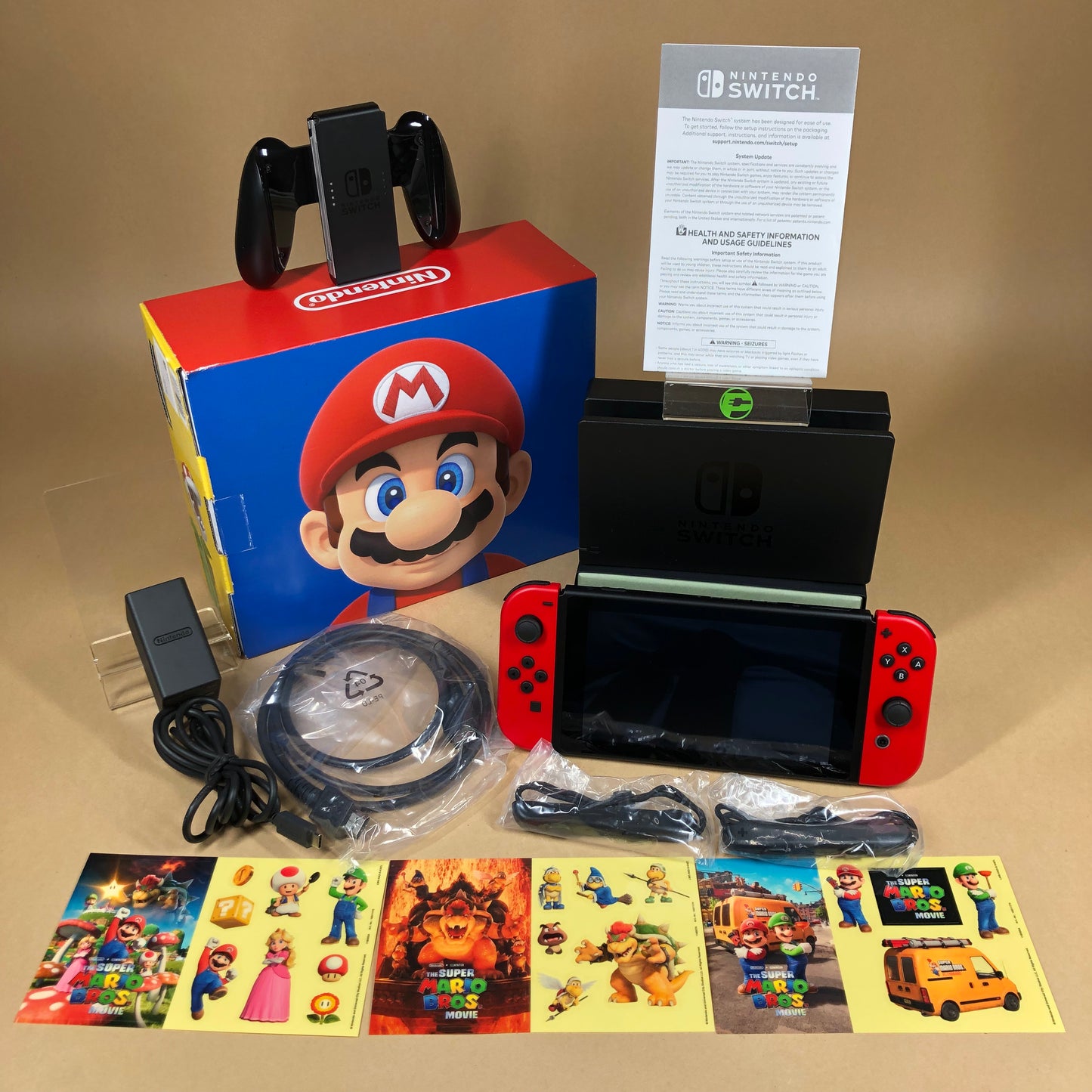 Nintendo Switch v2 Video Game Console HAC-001(-01)  Mario Red Edition