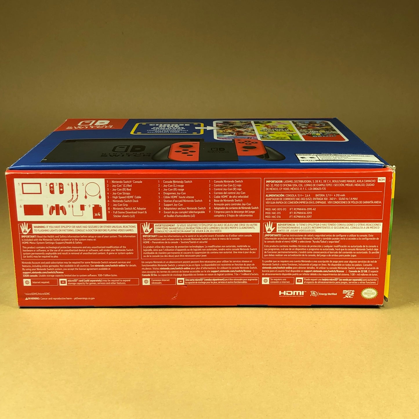 Nintendo Switch v2 Video Game Console HAC-001(-01)  Mario Red Edition
