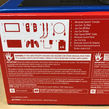 Nintendo Switch v2 Video Game Console HAC-001(-01)  Mario Red Edition