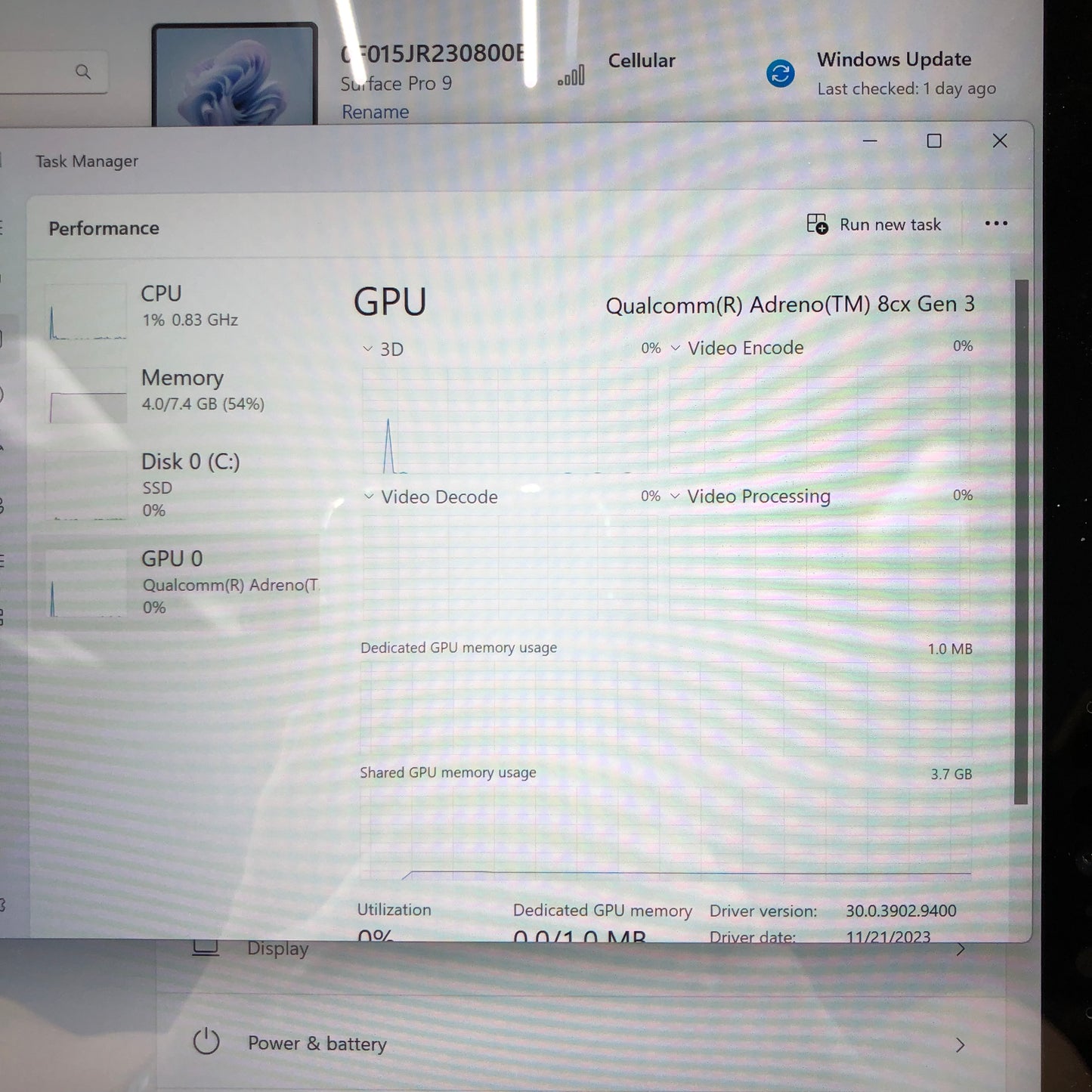 Microsoft Surface Pro 9 1997 13" SQ3 8GB RAM 256GB SSD SQ 3 Adreno 8CX Gen 3