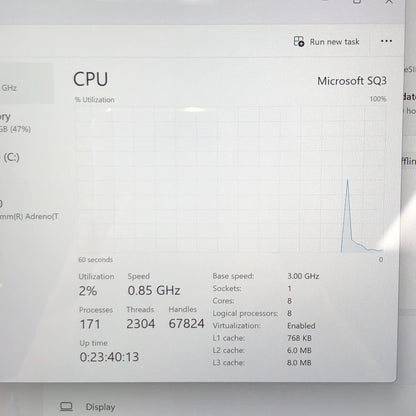 Microsoft Surface Pro 9 1997 13" SQ3 8GB RAM 128GB SSD SQ 3 Adreno 8CX Gen 3