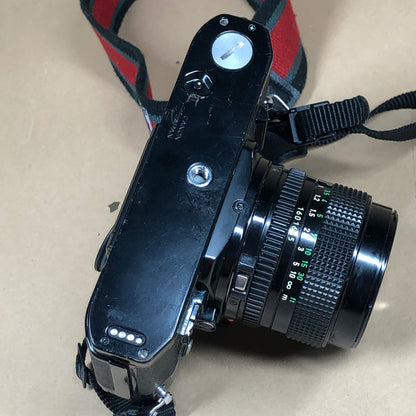 Canon A-1 Black 35mm Focal-Plane Shutter SLR Film Camera with 2 Lens