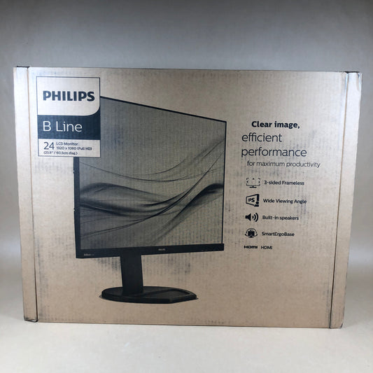 New Philips 24" 241B8QJEB/27 FHD IPS LCD 60Hz LCD Monitor