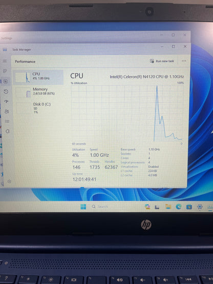 HP Stream 14-cf2111wm 14" Celeron N4120 1.1GHz 4GB RAM 64GB eMMc