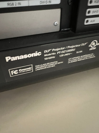 Panasonic DLP Projector 1920 x 1200 PT-DZ12000U 366 Hours No Lens