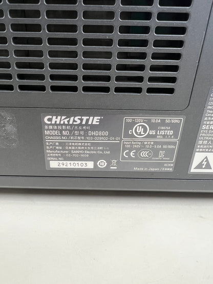 Christie HD 1080 8,000 Lumens Digital Projector DHD800 With Lens 498 Lamp Hours