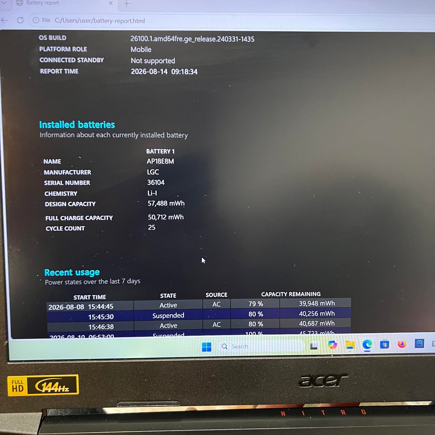 Acer Nitro 5 15.6" i7-11800H 2.3GHz 16GB RAM 1TB SSD GeForce RTX 3050 Ti