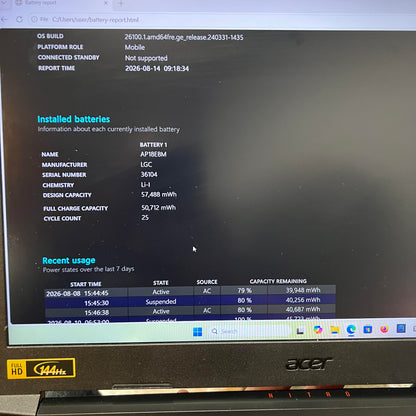 Acer Nitro 5 15.6" i7-11800H 2.3GHz 16GB RAM 1TB SSD GeForce RTX 3050 Ti